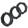 Hidden Desire Lot de 3 Cockrings Silicone Heavy C-Ring Noirs